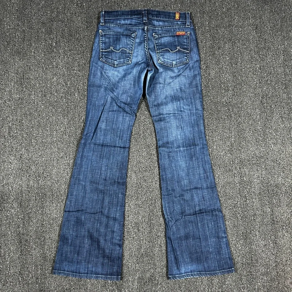 7 For All Mankind Lexie Bootcut Jeans Womens 24 Petite Blue Dark Wash Excellent